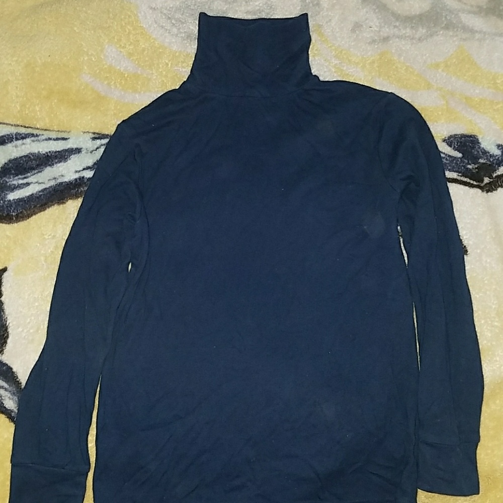 Blue long sleeve turtleneck